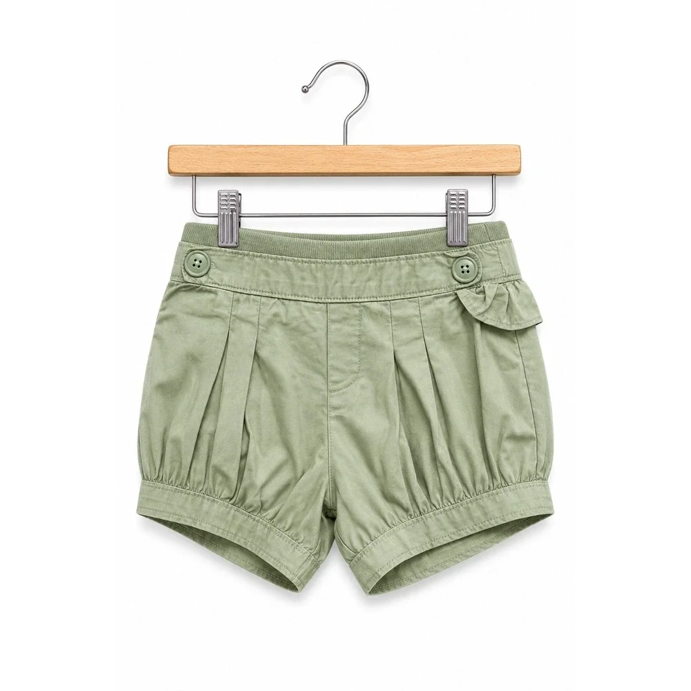 Gap Girls Shorts Size 3-6 Months‎ Light Sage Green Woven Lightweight Cotton NEW
